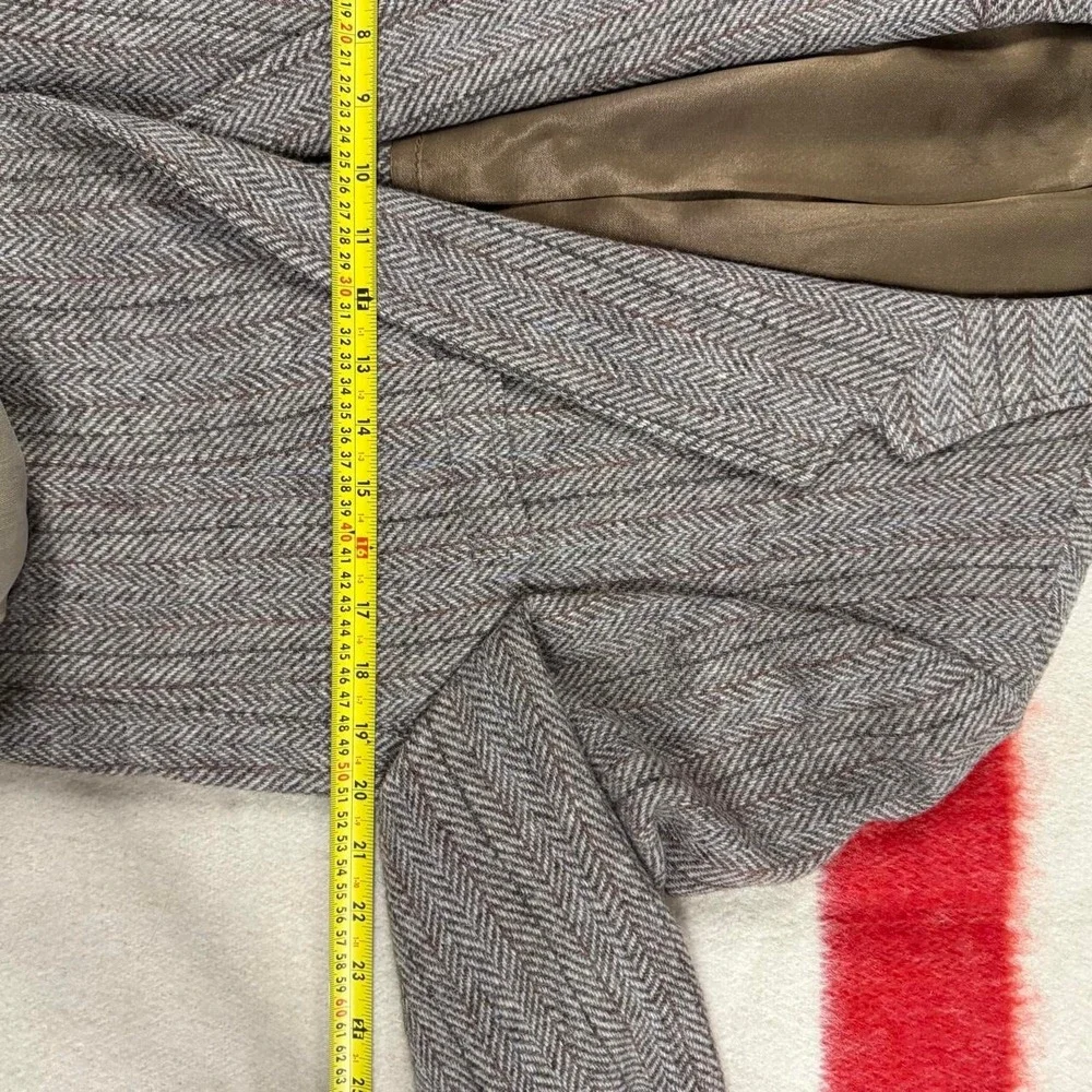 Joseph Spiess Harris Tweed Herringbone Striped Blazer Sport Coat Jacket 40L